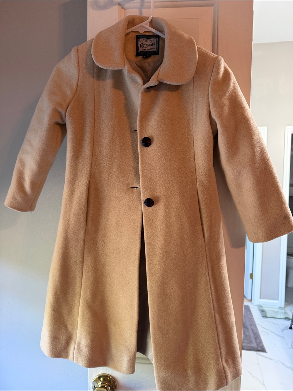 Rothschild Kids Cream Trench Coat with Rounded Collar